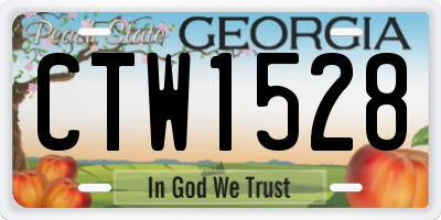 GA license plate CTW1528