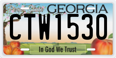 GA license plate CTW1530
