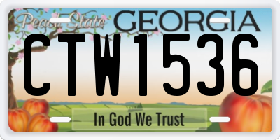 GA license plate CTW1536