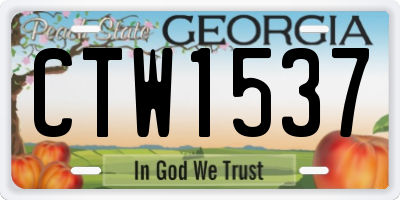 GA license plate CTW1537