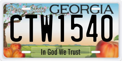 GA license plate CTW1540