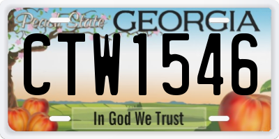 GA license plate CTW1546
