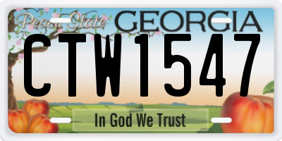 GA license plate CTW1547