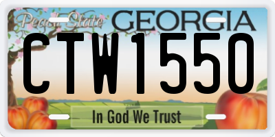 GA license plate CTW1550