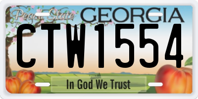 GA license plate CTW1554