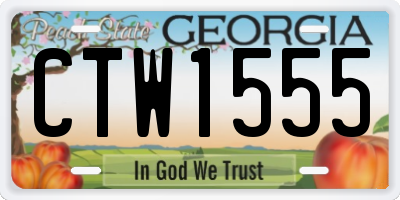 GA license plate CTW1555
