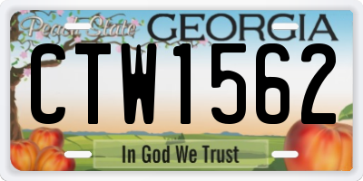 GA license plate CTW1562