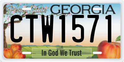 GA license plate CTW1571