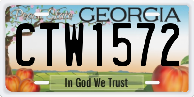 GA license plate CTW1572
