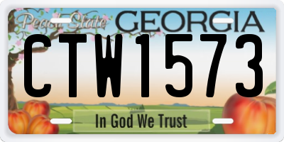 GA license plate CTW1573