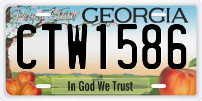 GA license plate CTW1586