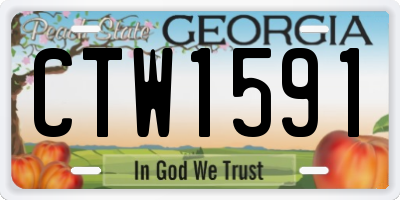 GA license plate CTW1591
