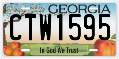 GA license plate CTW1595