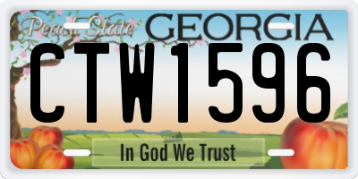 GA license plate CTW1596