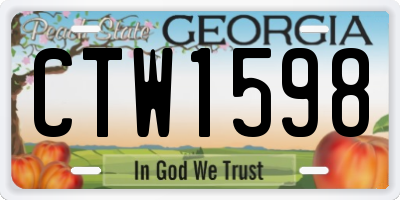 GA license plate CTW1598