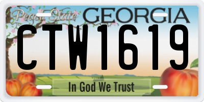 GA license plate CTW1619