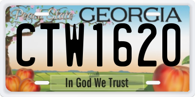 GA license plate CTW1620