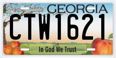 GA license plate CTW1621
