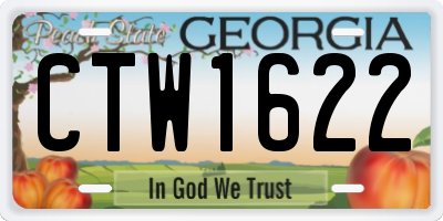 GA license plate CTW1622