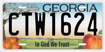 GA license plate CTW1624