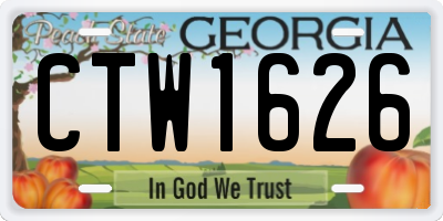 GA license plate CTW1626