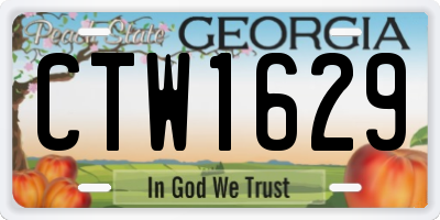 GA license plate CTW1629