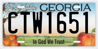 GA license plate CTW1651
