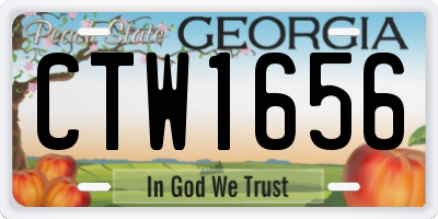 GA license plate CTW1656