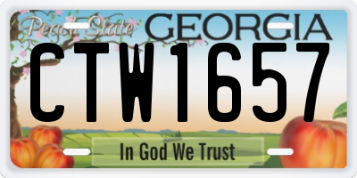 GA license plate CTW1657