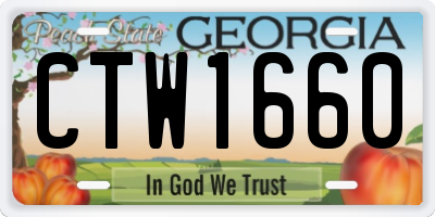 GA license plate CTW1660