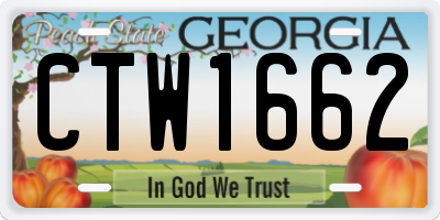 GA license plate CTW1662