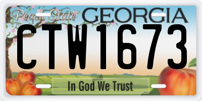 GA license plate CTW1673
