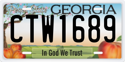 GA license plate CTW1689