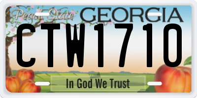 GA license plate CTW1710