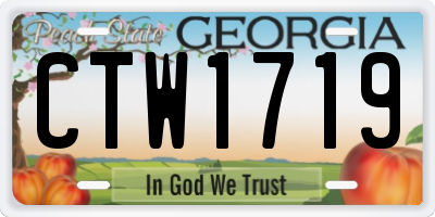 GA license plate CTW1719