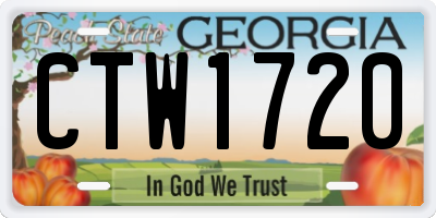 GA license plate CTW1720