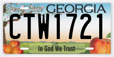 GA license plate CTW1721