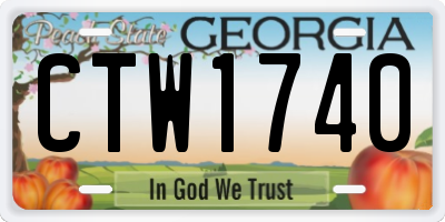 GA license plate CTW1740