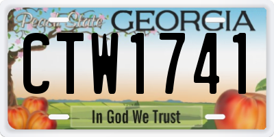 GA license plate CTW1741