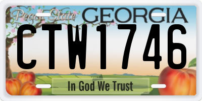 GA license plate CTW1746