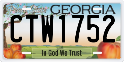 GA license plate CTW1752