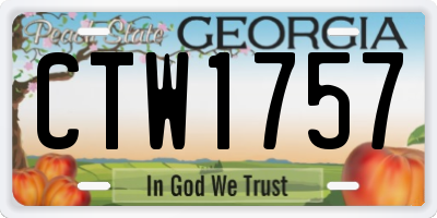 GA license plate CTW1757