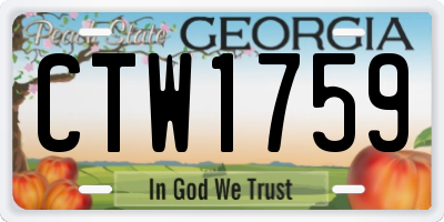 GA license plate CTW1759