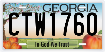 GA license plate CTW1760