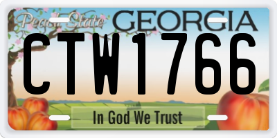 GA license plate CTW1766