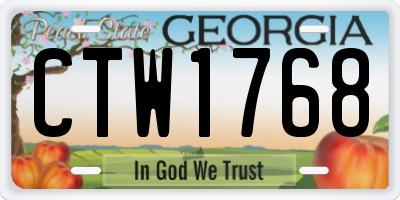 GA license plate CTW1768