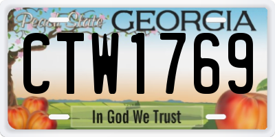 GA license plate CTW1769