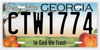 GA license plate CTW1774