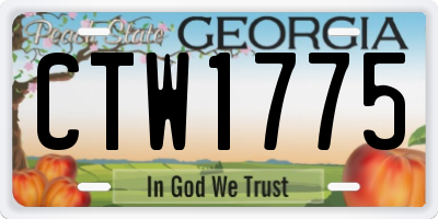 GA license plate CTW1775