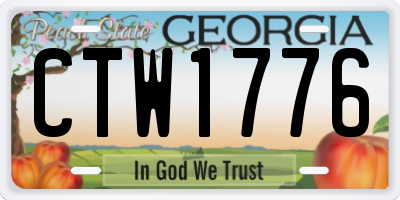 GA license plate CTW1776